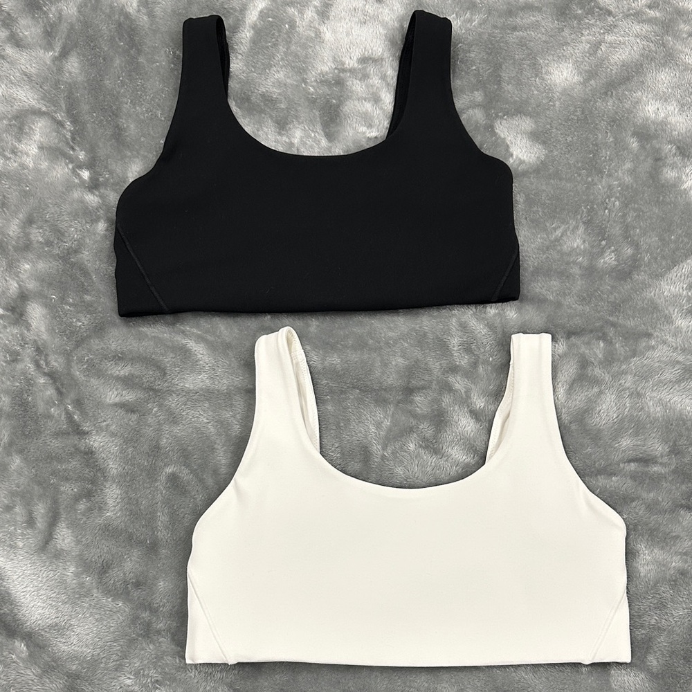 Lot of 2 Nike Alate Black and White Sports Bras, Small